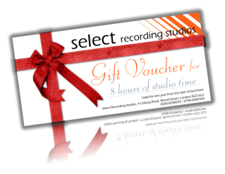Recording studio gift voucher